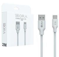 Cable V8 2.1A 2 M CAB245 x 1 Unds Blanco