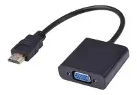 Convertidor Adaptador de Video HDMI a VGA con Audio Negro