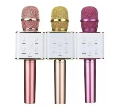 Microfono Karaoke Bluetooth Con Estuche Q7 Portátil Parlante