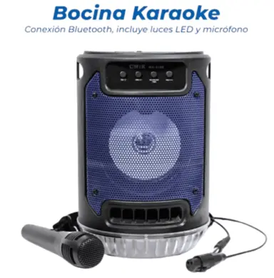 Parlante CMIK Inalámbrico Recargable Micrófono Karaoke Luces/ MK5105