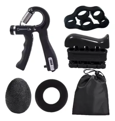 Hand Grip Ejercitador Ajustable 5 A 60 Kg Kit Todo En 1