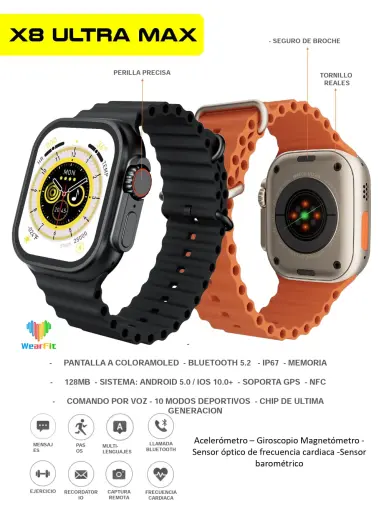 Smartwatch - X8 Ultra Max Dorado