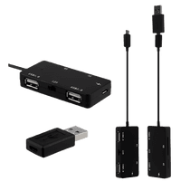 Cable Micro Usb Otg Hub y Lector de Tarjeta Negro