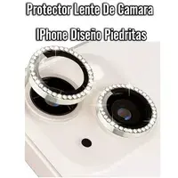 Protector Lente De Camara IPhone Diseño Piedritas Surtido X3 UND Tamaño 6: iPhone 15 Pro, 15 Pro Max.
