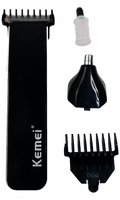 Máquina de Afeitar Kemei 2 en 1 con Base Cargadora LFJ-KM-3560 Negro