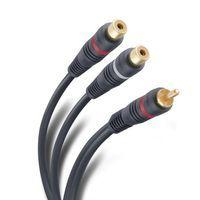 Cable RCA Plug a 2 Jacks 15CM Negro